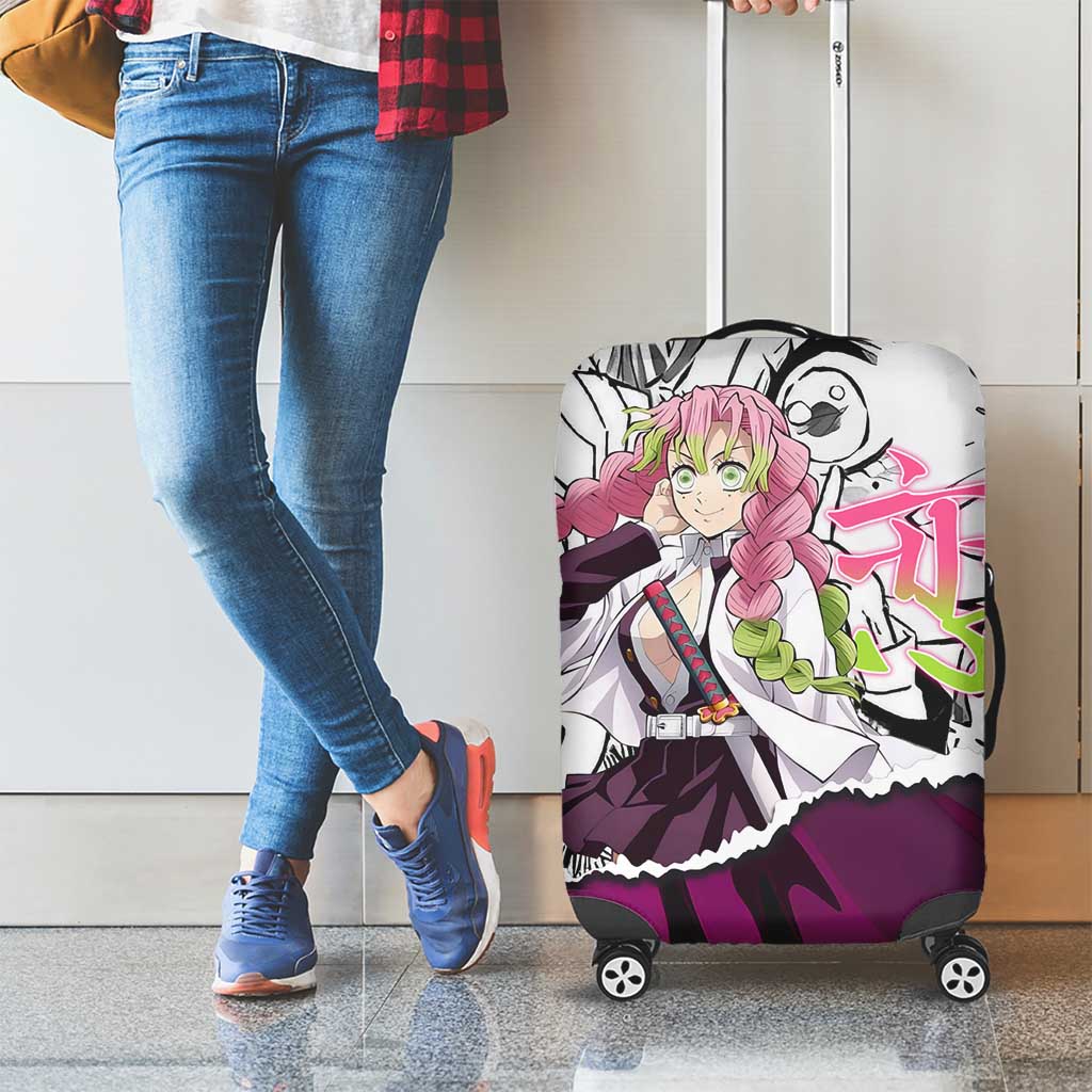 Mitsuri Kanroji Demon Slayer Manga Collage Luggage Cover with Pink and Purple Love Hashira Aesthetic - The Mazicc