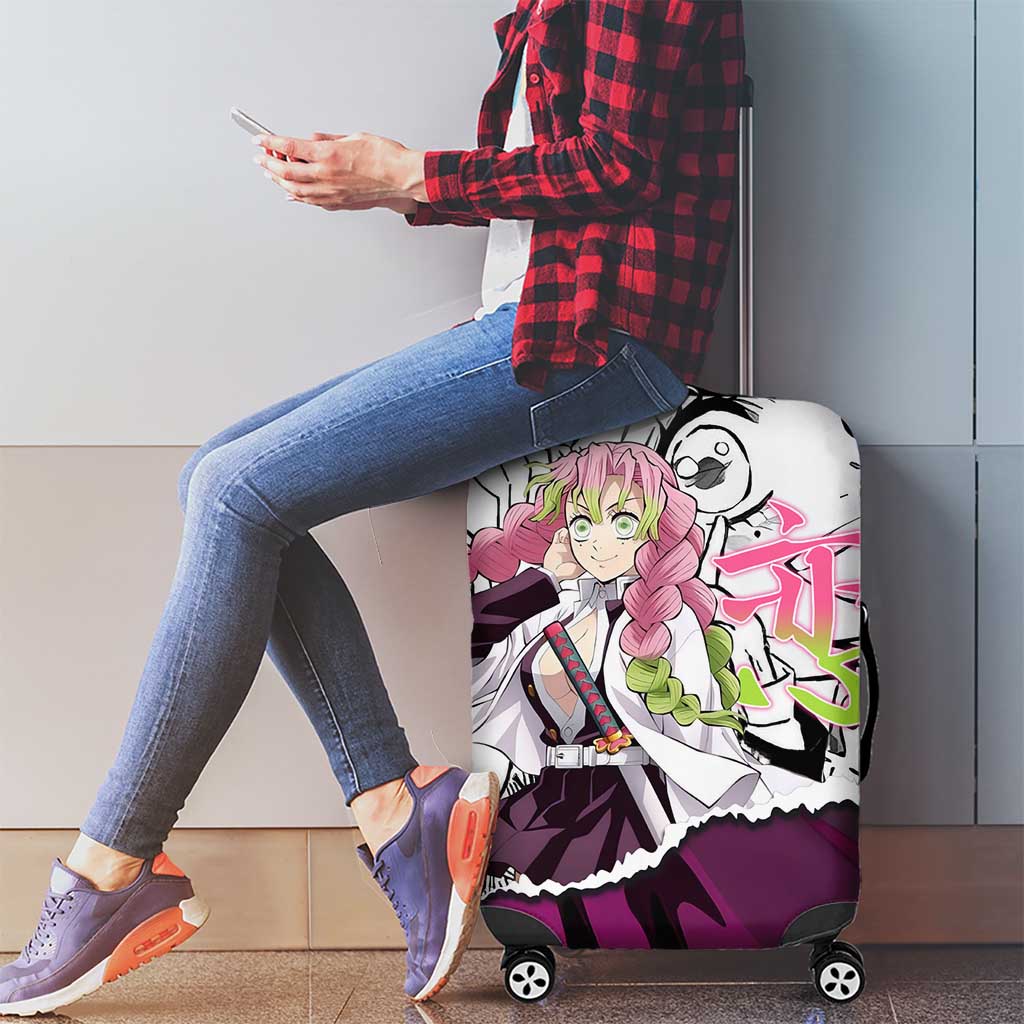 Mitsuri Kanroji Demon Slayer Manga Collage Luggage Cover with Pink and Purple Love Hashira Aesthetic - The Mazicc