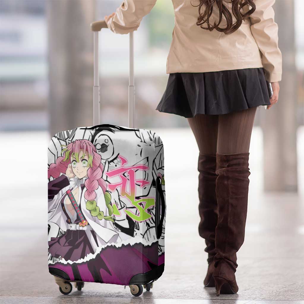 Mitsuri Kanroji Demon Slayer Manga Collage Luggage Cover with Pink and Purple Love Hashira Aesthetic - The Mazicc