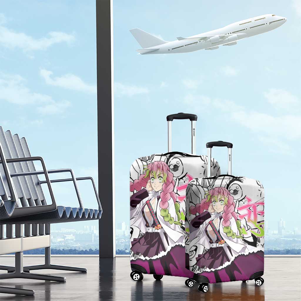 Mitsuri Kanroji Demon Slayer Manga Collage Luggage Cover with Pink and Purple Love Hashira Aesthetic - The Mazicc