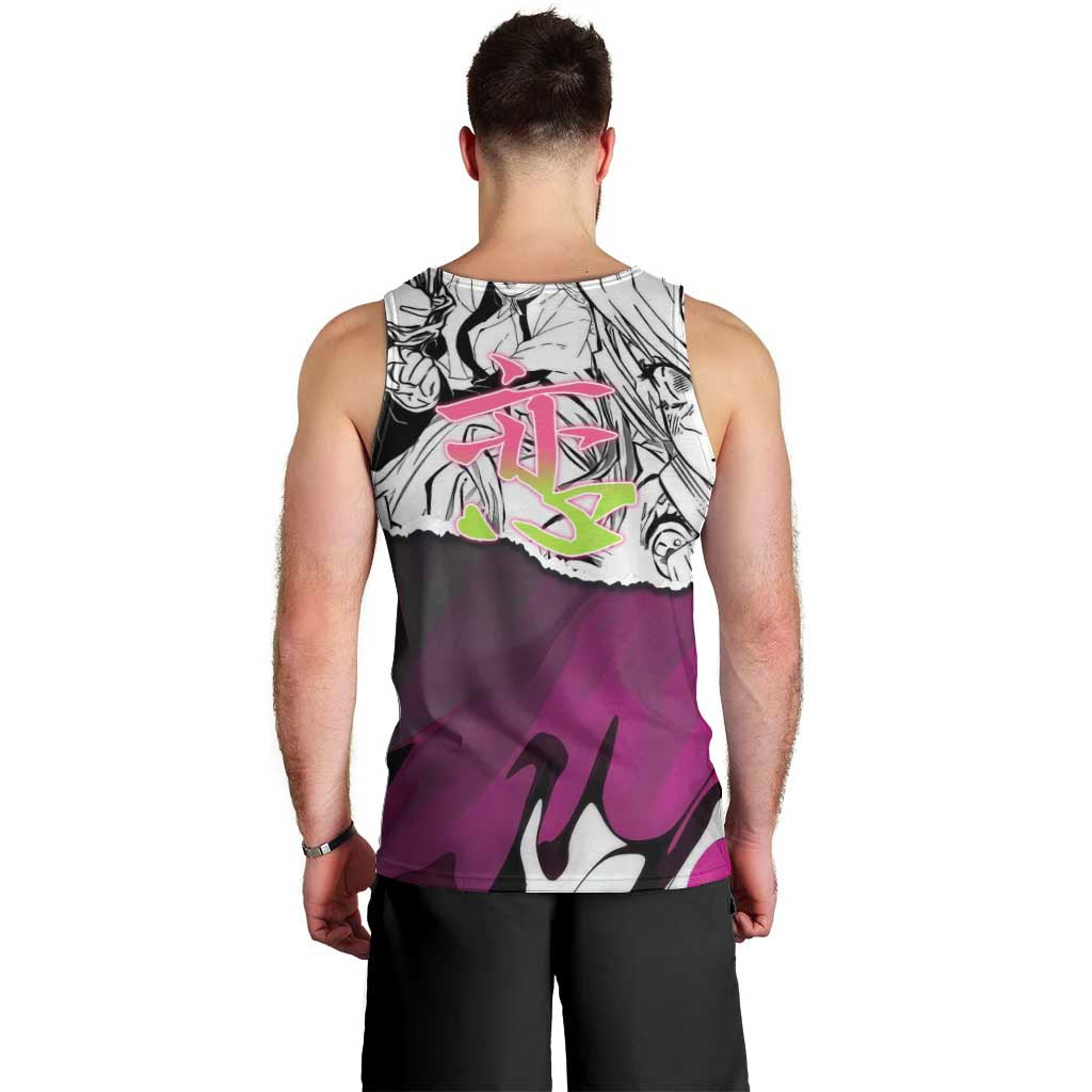 Mitsuri Kanroji Demon Slayer Manga Collage Men Tank Top with Pink and Purple Love Hashira Aesthetic - The Mazicc