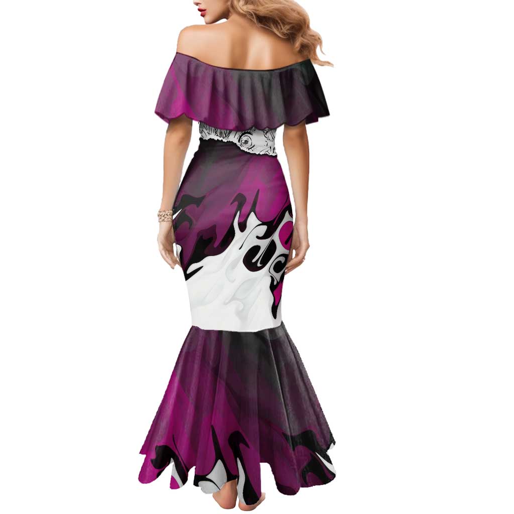 Mitsuri Kanroji Demon Slayer Manga Collage Mermaid Dress with Pink and Purple Love Hashira Aesthetic - The Mazicc