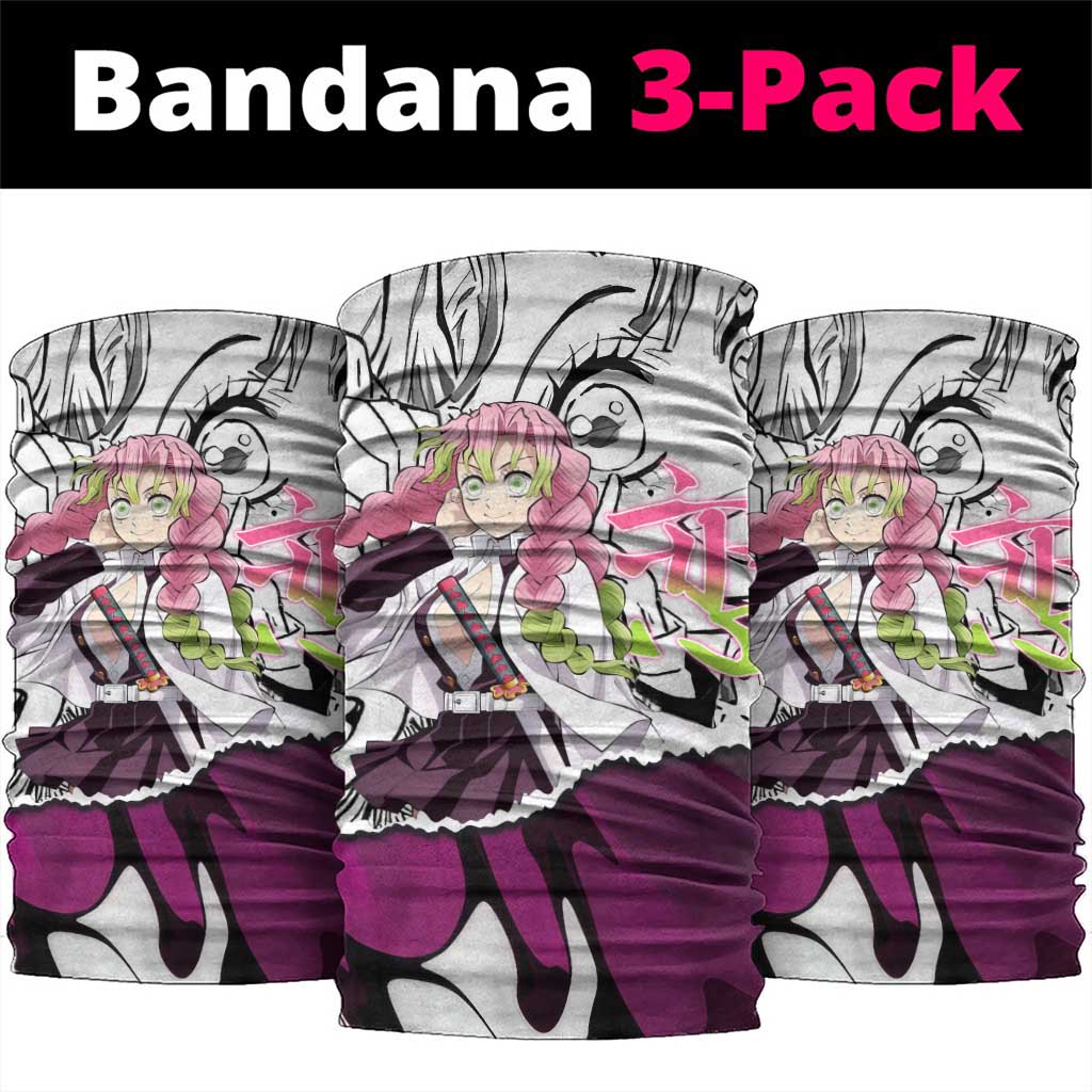 Mitsuri Kanroji Demon Slayer Manga Collage Neck Gaiter with Pink and Purple Love Hashira Aesthetic - The Mazicc