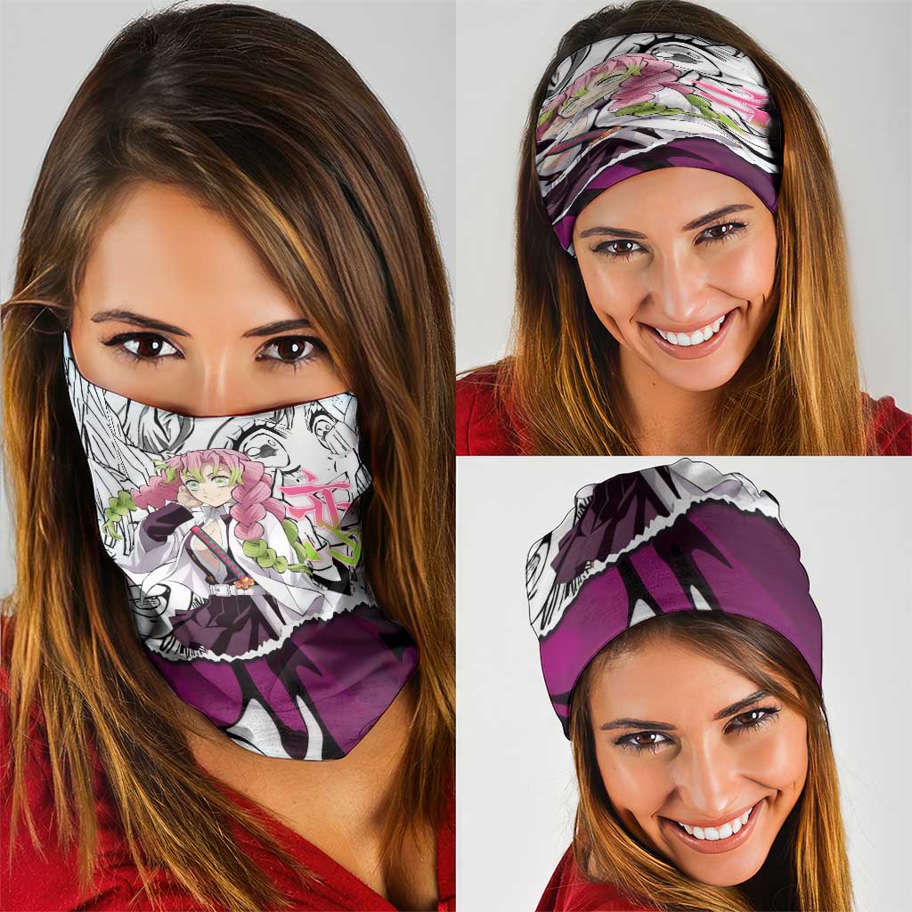 Mitsuri Kanroji Demon Slayer Manga Collage Neck Gaiter with Pink and Purple Love Hashira Aesthetic - The Mazicc
