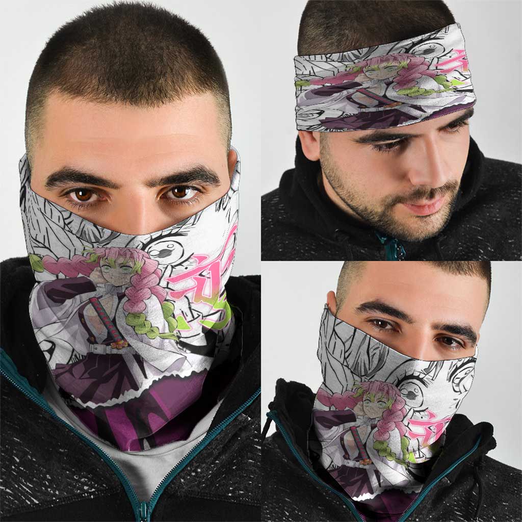 Mitsuri Kanroji Demon Slayer Manga Collage Neck Gaiter with Pink and Purple Love Hashira Aesthetic - The Mazicc