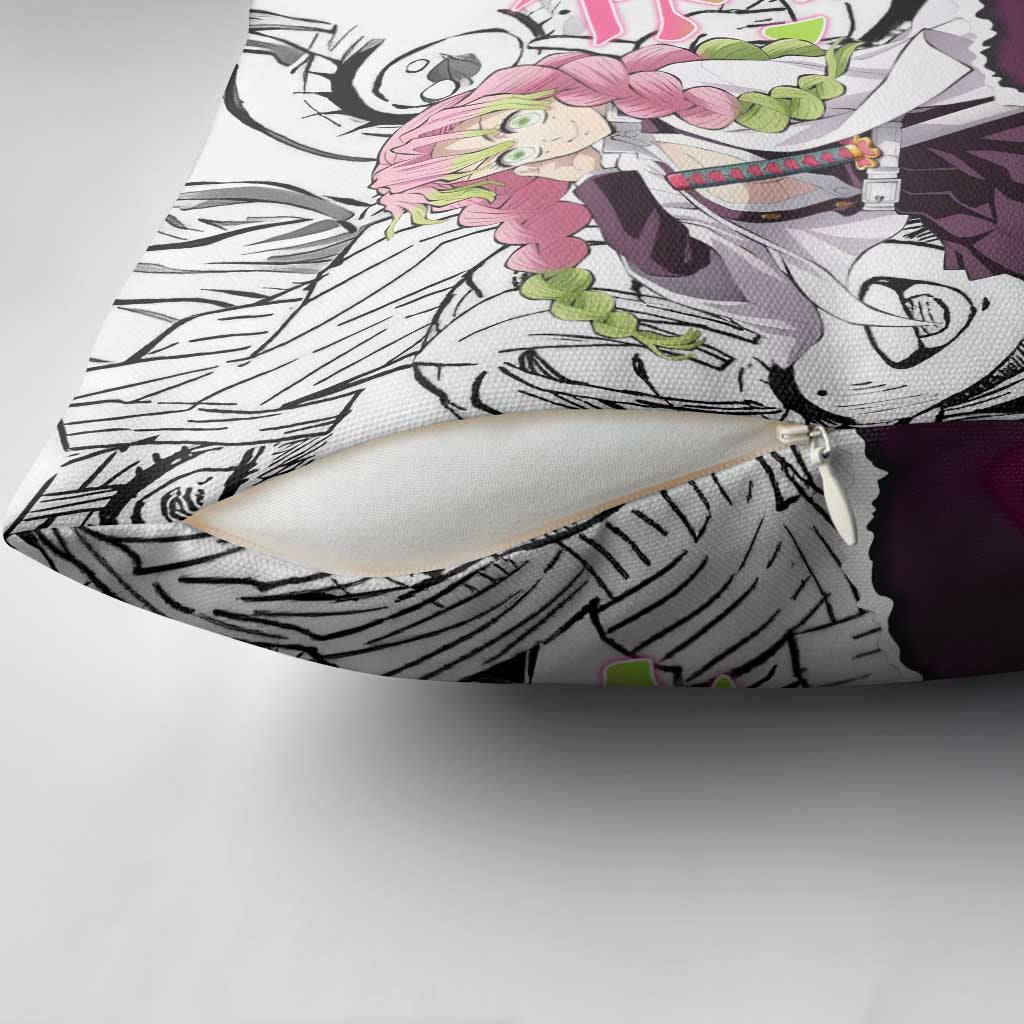 Mitsuri Kanroji Demon Slayer Manga Collage Pillow Cover with Pink and Purple Love Hashira Aesthetic - The Mazicc