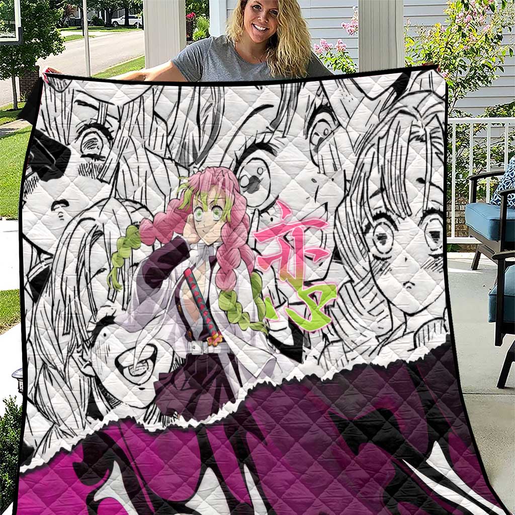 Mitsuri Kanroji Demon Slayer Manga Collage Quilt with Pink and Purple Love Hashira Aesthetic - The Mazicc