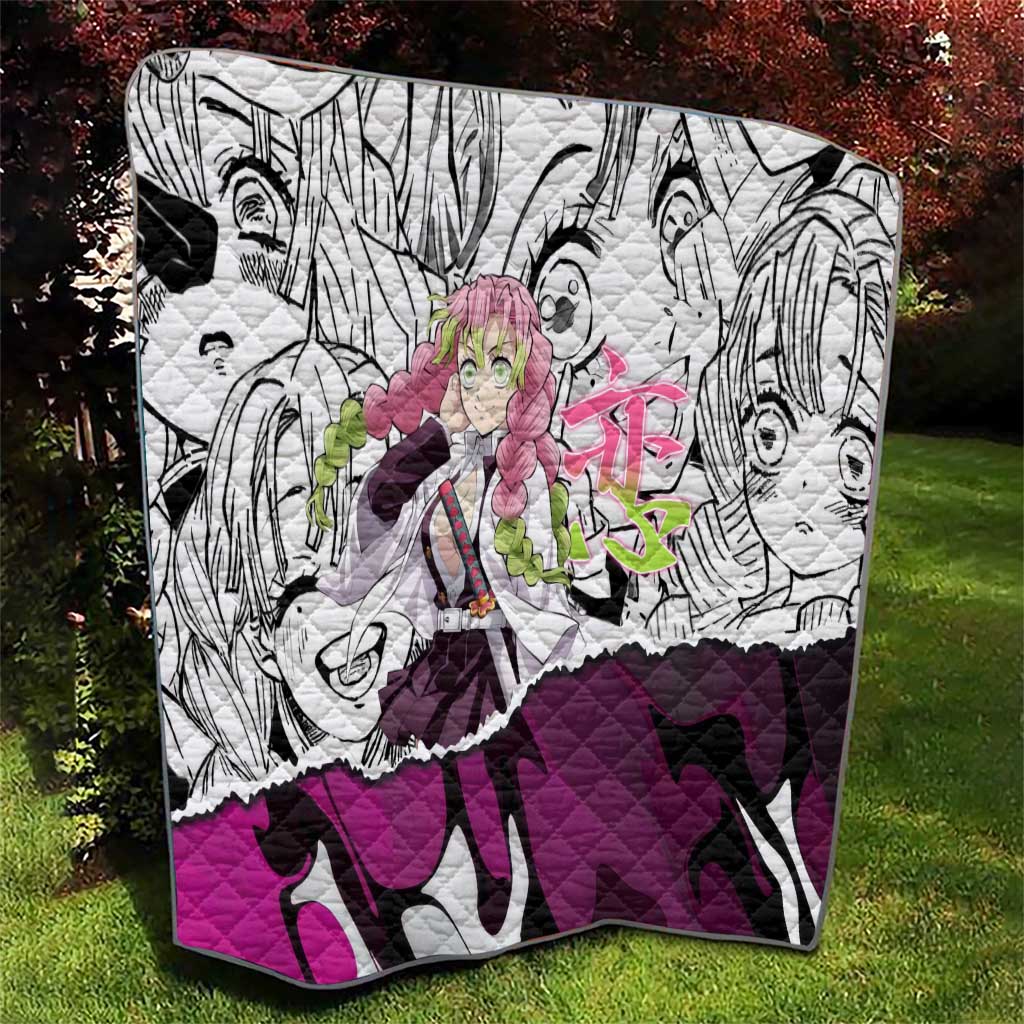 Mitsuri Kanroji Demon Slayer Manga Collage Quilt with Pink and Purple Love Hashira Aesthetic - The Mazicc