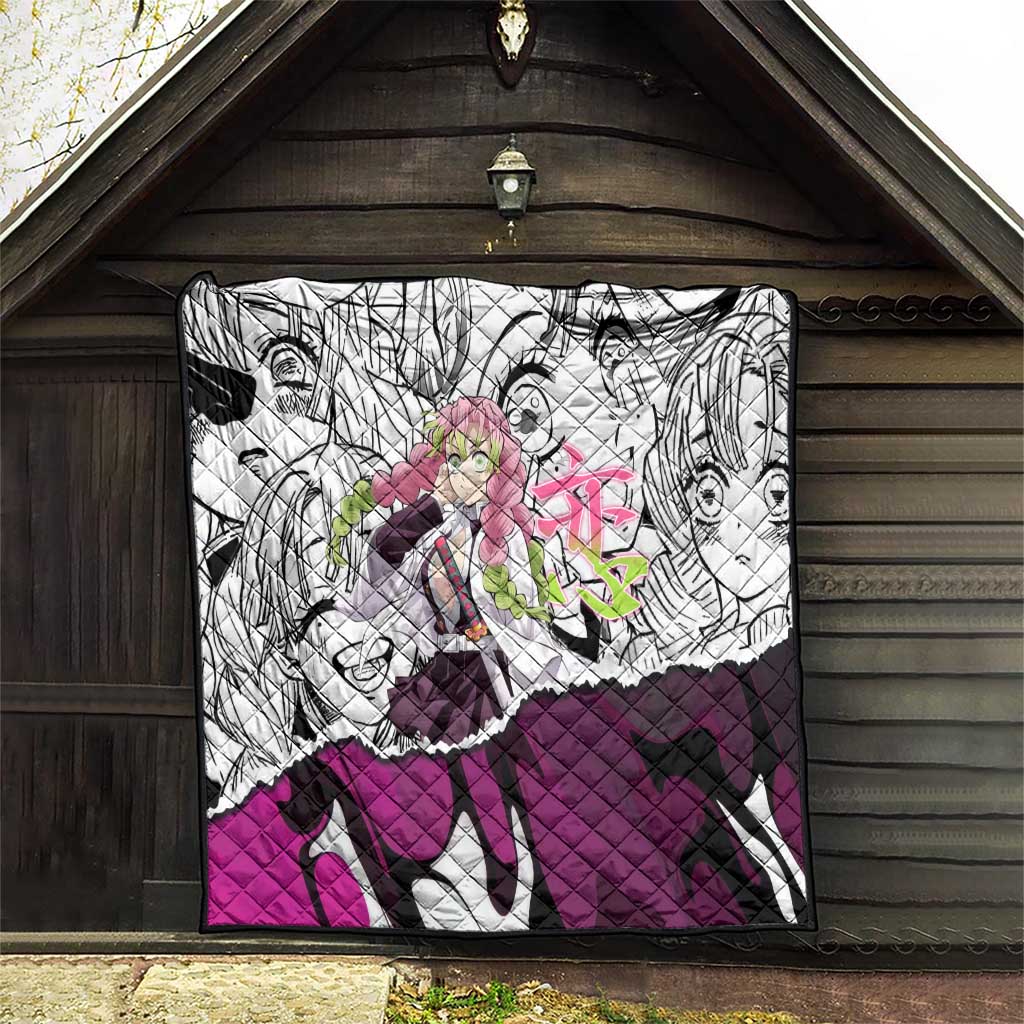 Mitsuri Kanroji Demon Slayer Manga Collage Quilt with Pink and Purple Love Hashira Aesthetic - The Mazicc