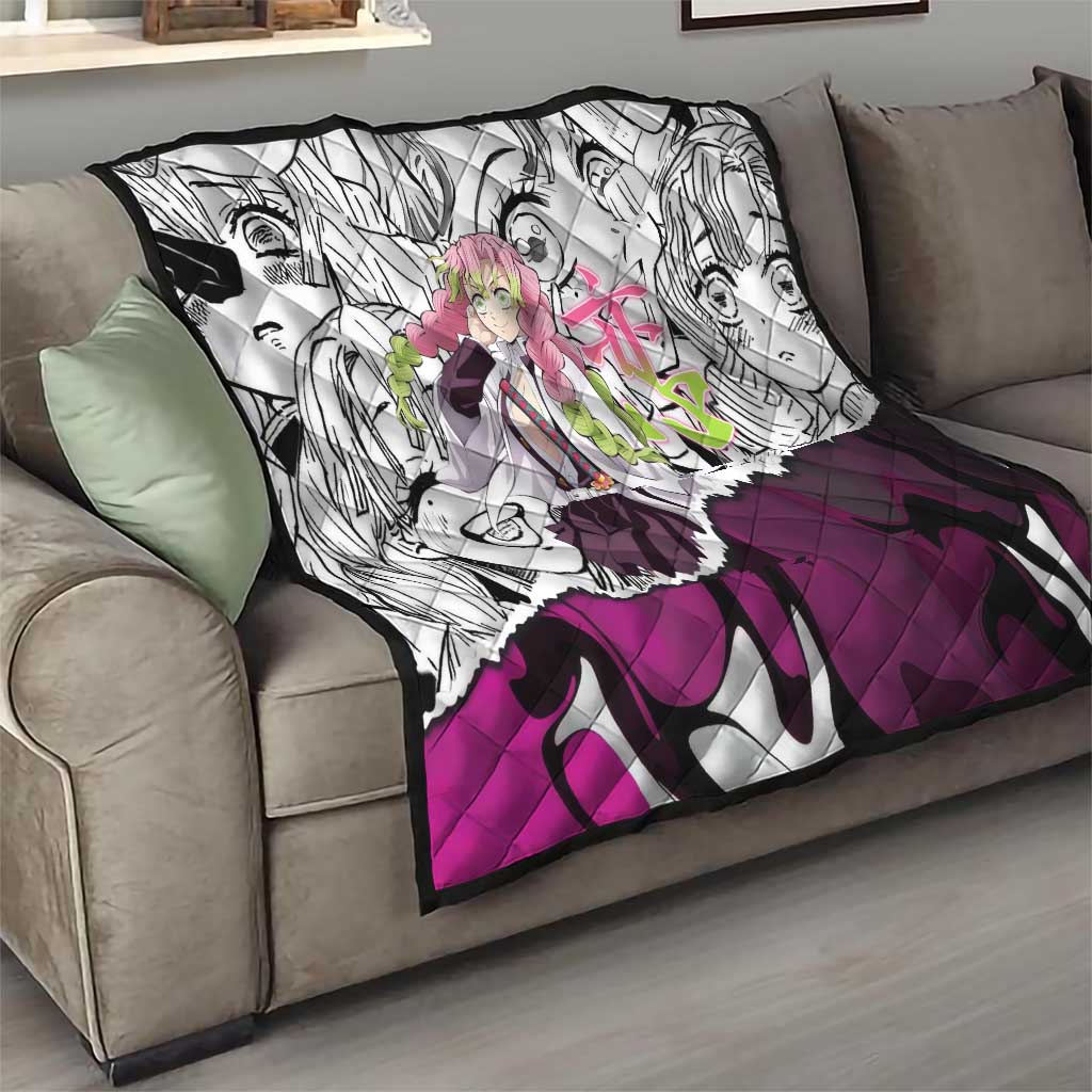 Mitsuri Kanroji Demon Slayer Manga Collage Quilt with Pink and Purple Love Hashira Aesthetic - The Mazicc