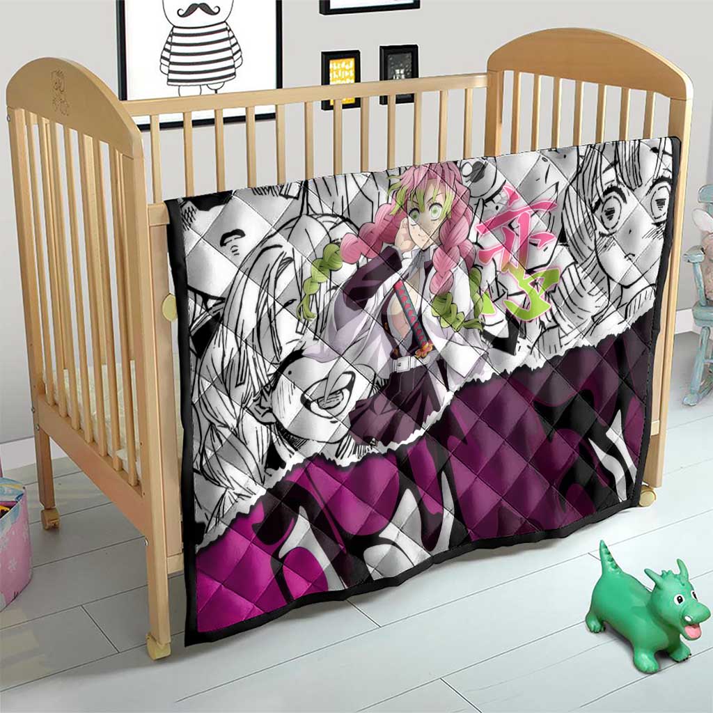 Mitsuri Kanroji Demon Slayer Manga Collage Quilt with Pink and Purple Love Hashira Aesthetic - The Mazicc