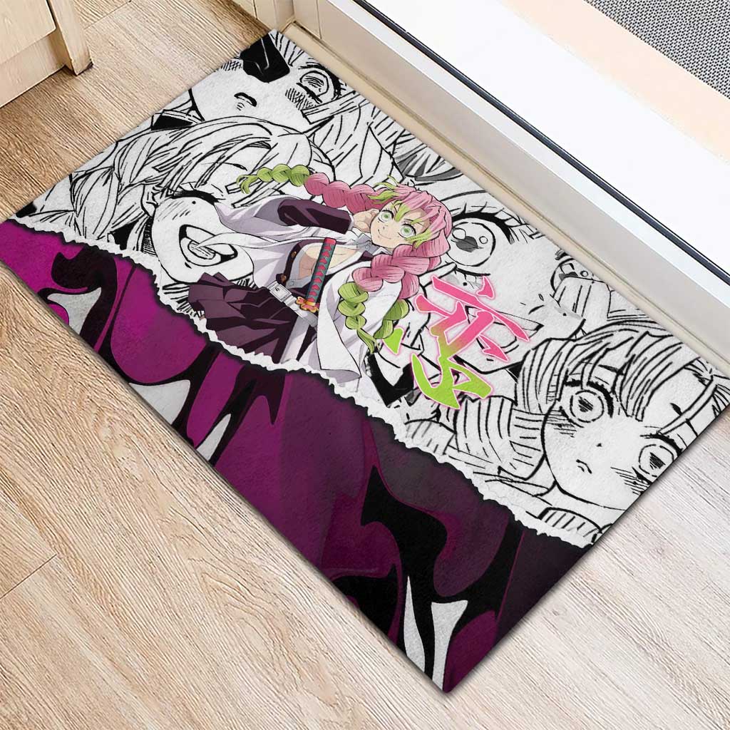 Mitsuri Kanroji Demon Slayer Manga Collage Rubber Doormat with Pink and Purple Love Hashira Aesthetic - The Mazicc