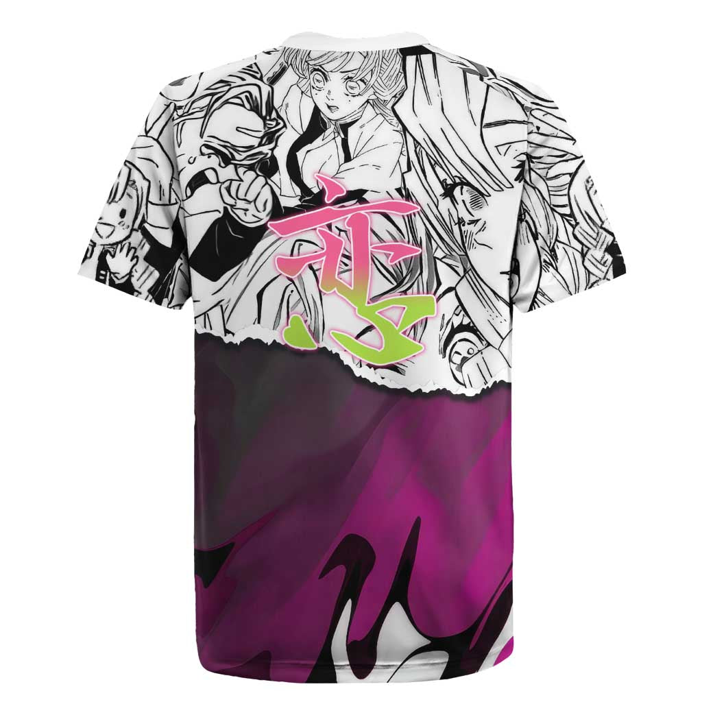Mitsuri Kanroji Demon Slayer Manga Collage Rugby Jersey with Pink and Purple Love Hashira Aesthetic - The Mazicc