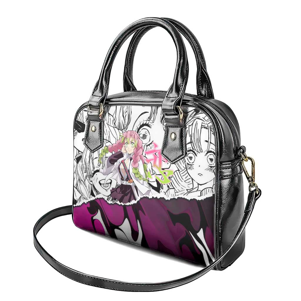 Mitsuri Kanroji Demon Slayer Manga Collage Shoulder Handbag with Pink and Purple Love Hashira Aesthetic - The Mazicc