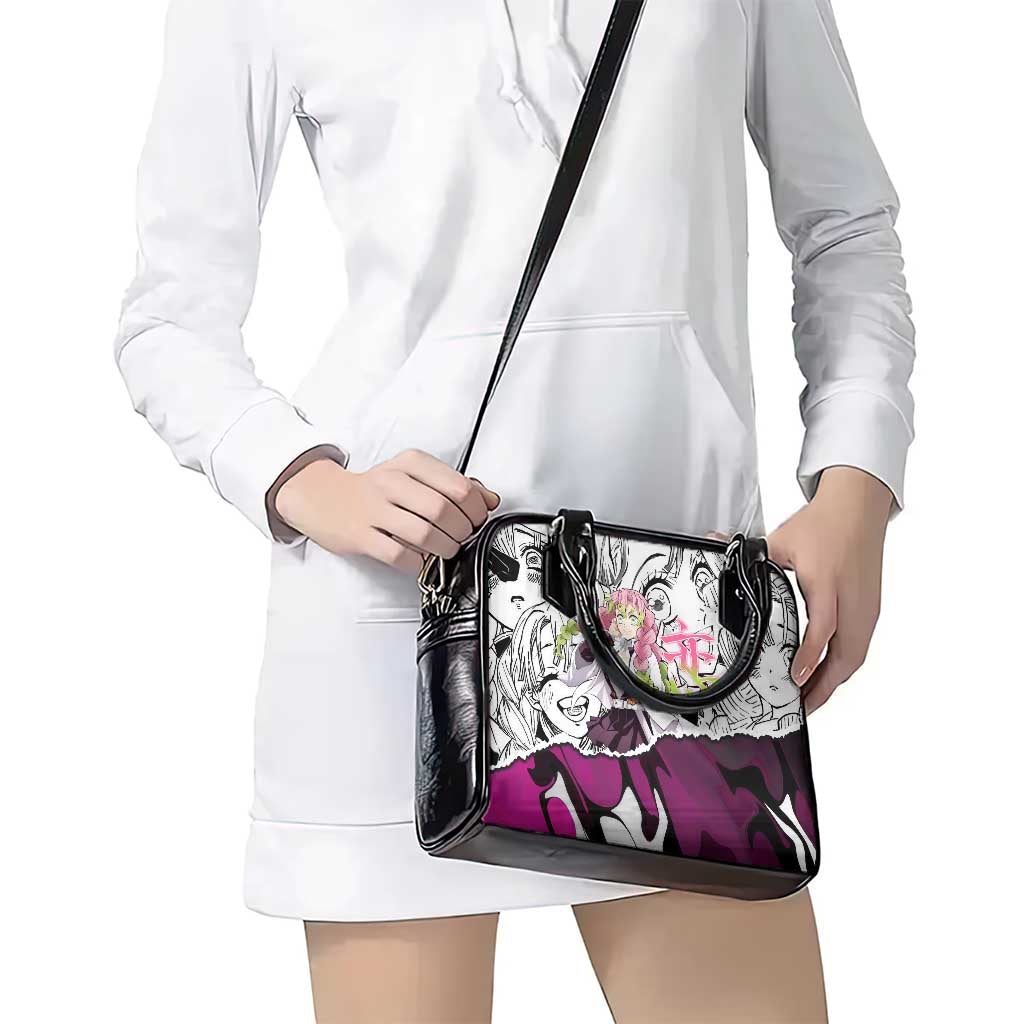 Mitsuri Kanroji Demon Slayer Manga Collage Shoulder Handbag with Pink and Purple Love Hashira Aesthetic - The Mazicc