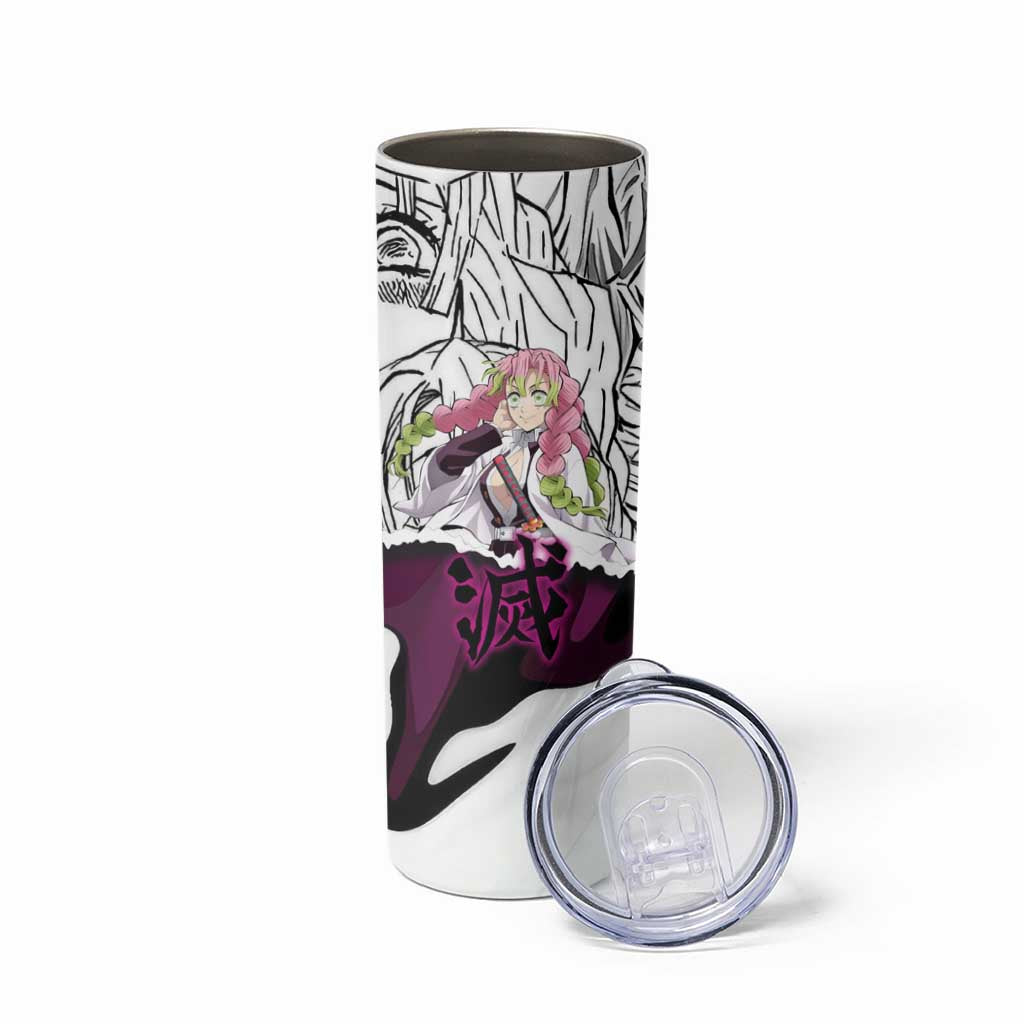 Mitsuri Kanroji Demon Slayer Manga Collage Skinny Tumbler with Pink and Purple Love Hashira Aesthetic - The Mazicc