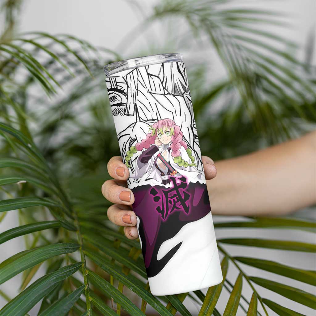 Mitsuri Kanroji Demon Slayer Manga Collage Skinny Tumbler with Pink and Purple Love Hashira Aesthetic - The Mazicc