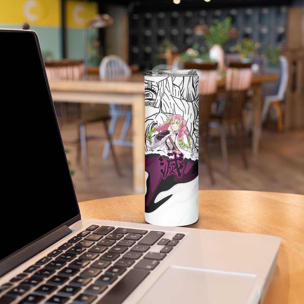 Mitsuri Kanroji Demon Slayer Manga Collage Skinny Tumbler with Pink and Purple Love Hashira Aesthetic - The Mazicc