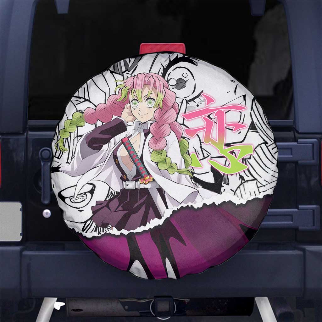 Mitsuri Kanroji Demon Slayer Manga Collage Spare Tire Cover with Pink and Purple Love Hashira Aesthetic - The Mazicc