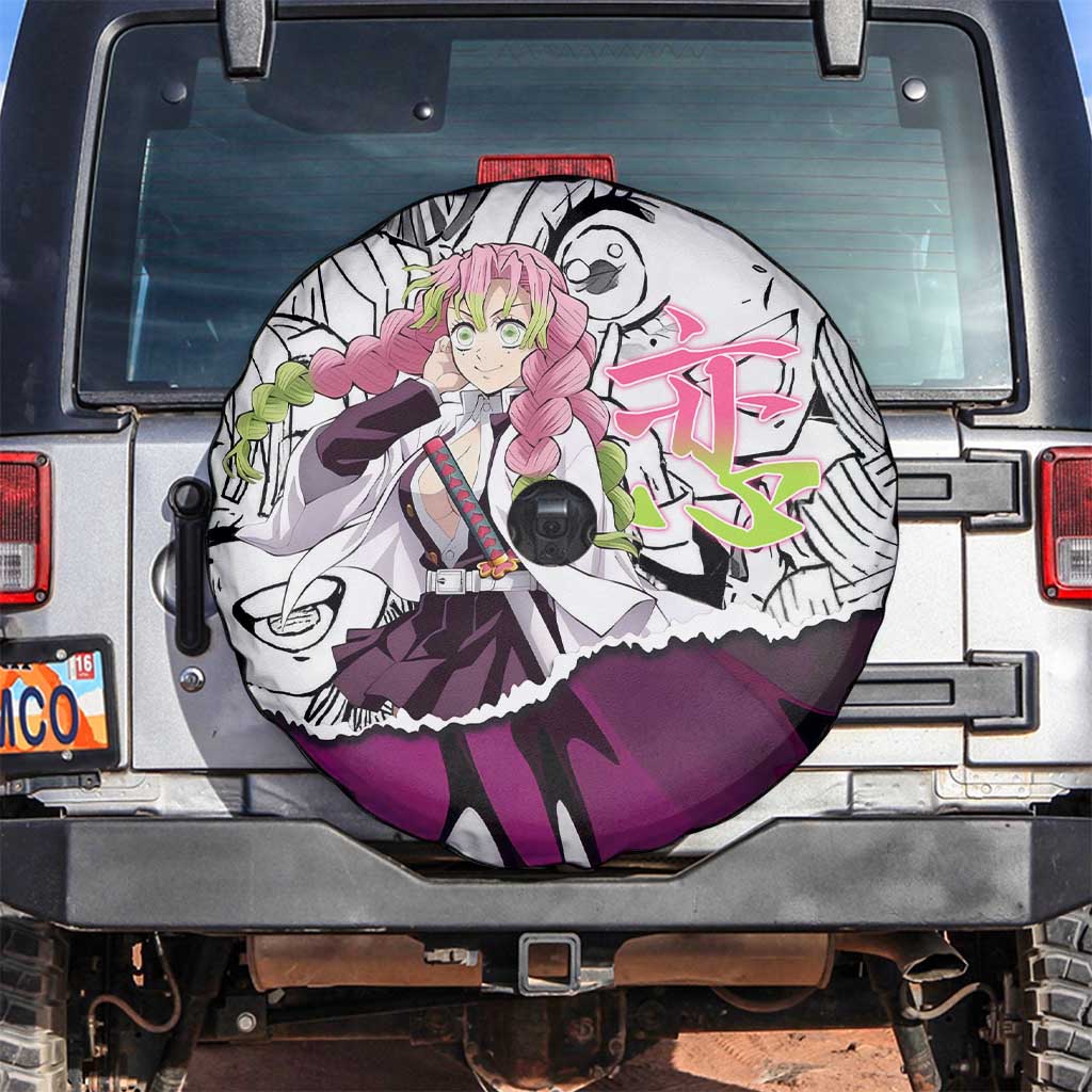 Mitsuri Kanroji Demon Slayer Manga Collage Spare Tire Cover with Pink and Purple Love Hashira Aesthetic - The Mazicc