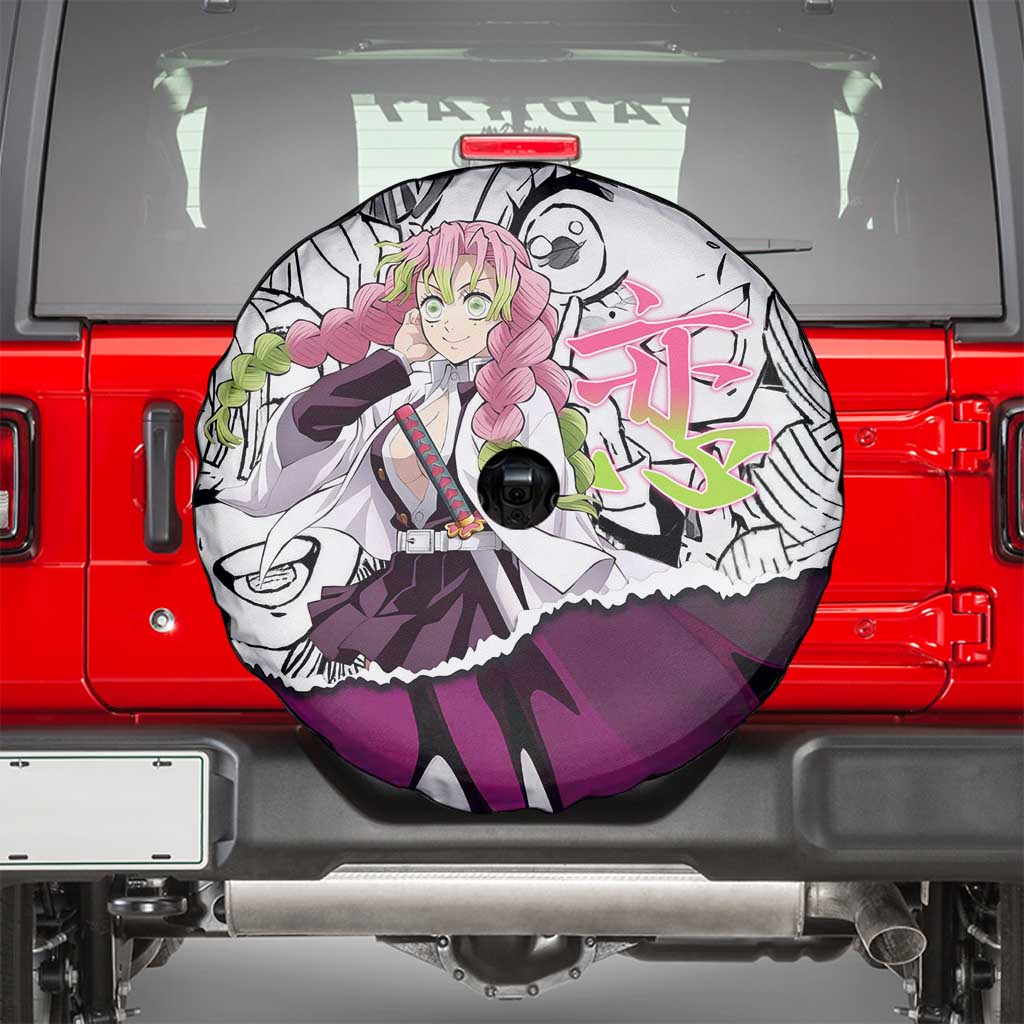 Mitsuri Kanroji Demon Slayer Manga Collage Spare Tire Cover with Pink and Purple Love Hashira Aesthetic - The Mazicc
