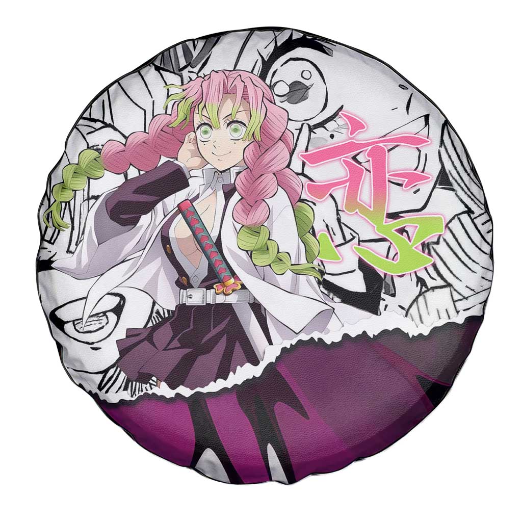Mitsuri Kanroji Demon Slayer Manga Collage Spare Tire Cover with Pink and Purple Love Hashira Aesthetic - The Mazicc