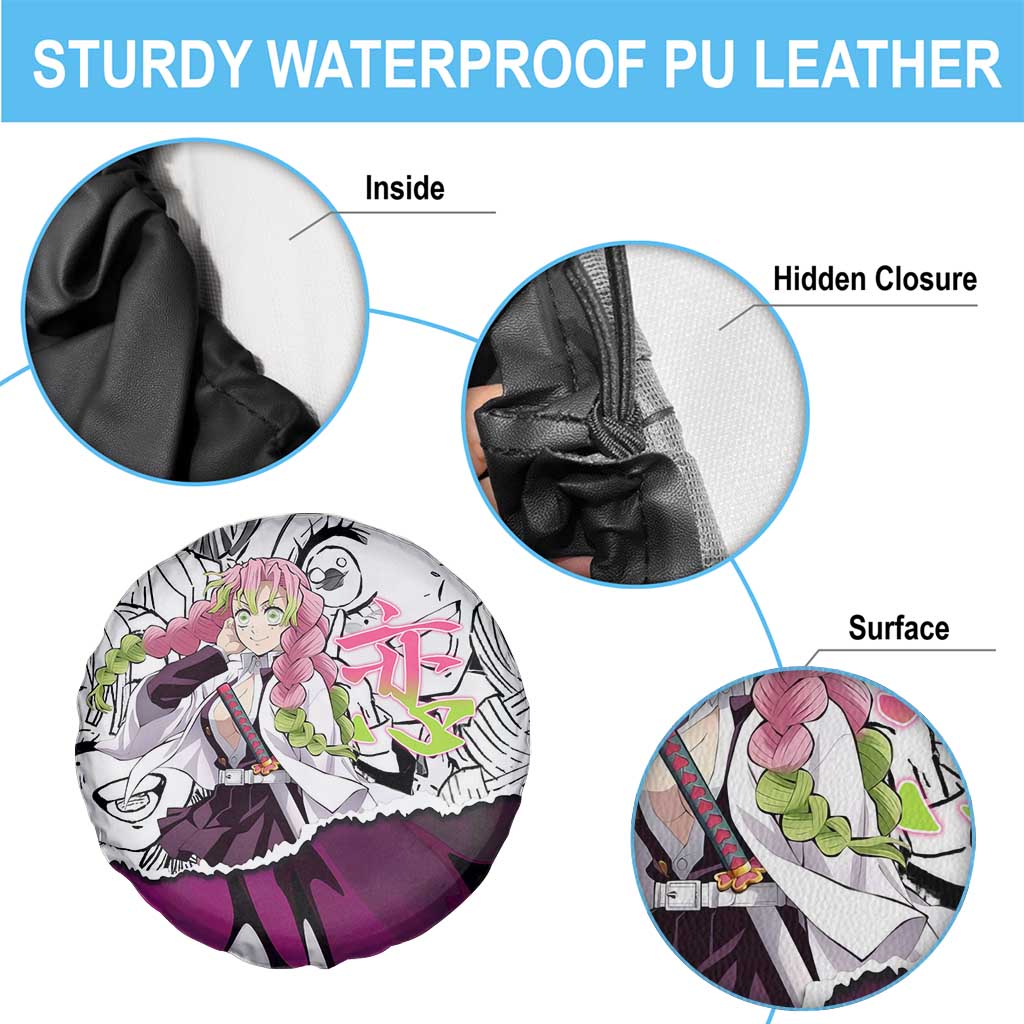 Mitsuri Kanroji Demon Slayer Manga Collage Spare Tire Cover with Pink and Purple Love Hashira Aesthetic - The Mazicc