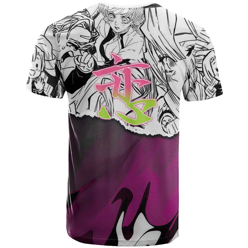 Mitsuri Kanroji Demon Slayer Manga Collage T Shirt with Pink and Purple Love Hashira Aesthetic - The Mazicc