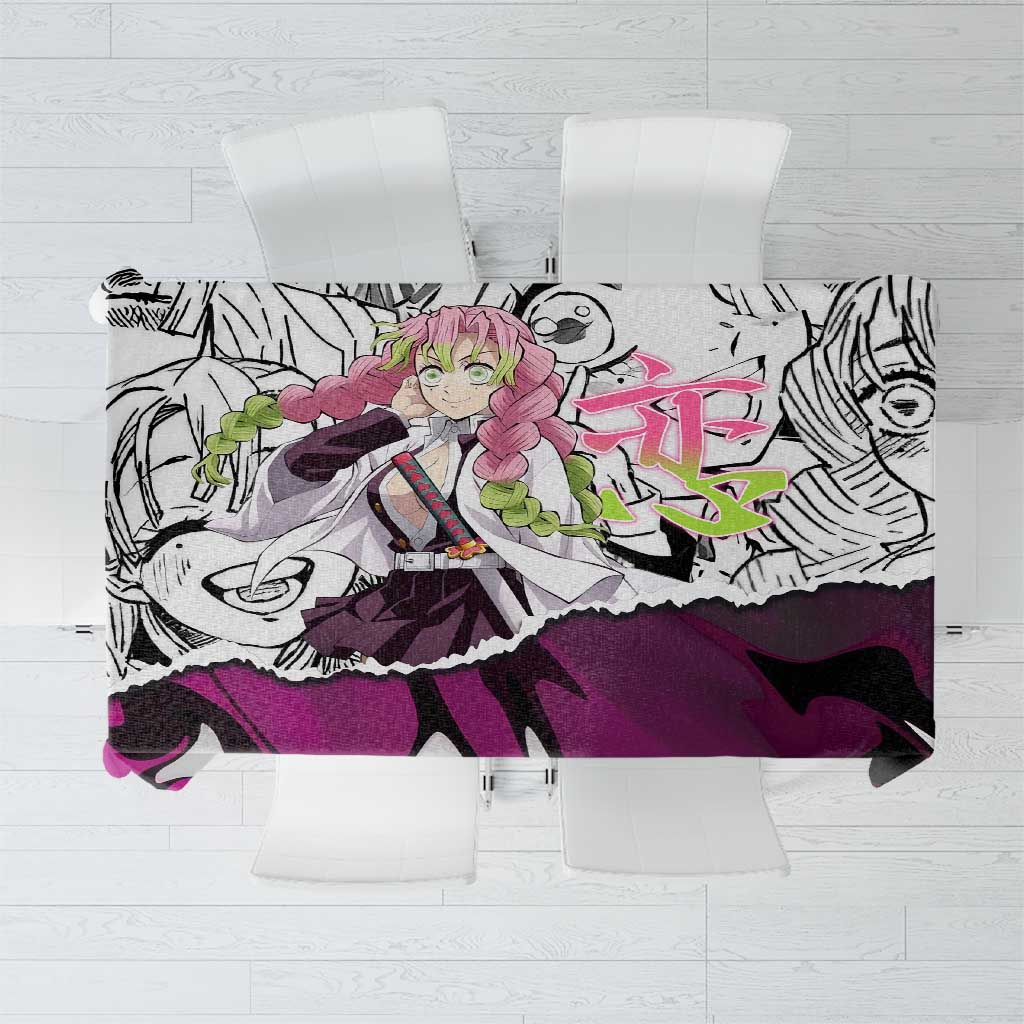 Mitsuri Kanroji Demon Slayer Manga Collage Tablecloth with Pink and Purple Love Hashira Aesthetic - The Mazicc