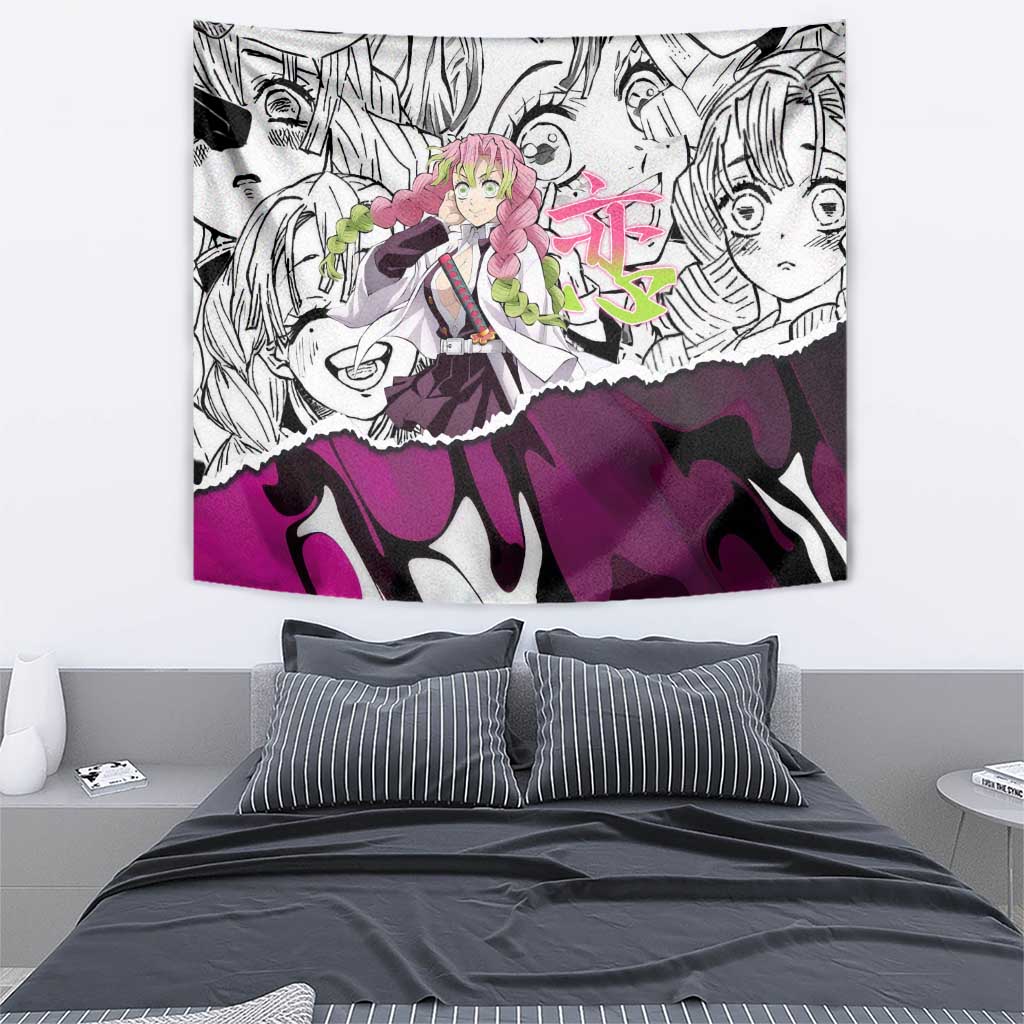 Mitsuri Kanroji Demon Slayer Manga Collage Tapestry with Pink and Purple Love Hashira Aesthetic - The Mazicc