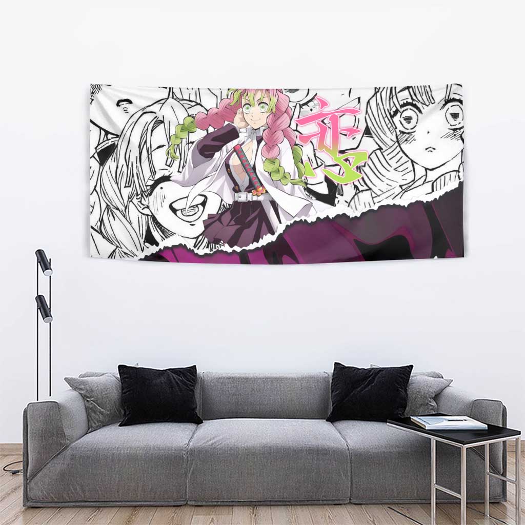 Mitsuri Kanroji Demon Slayer Manga Collage Tapestry with Pink and Purple Love Hashira Aesthetic - The Mazicc