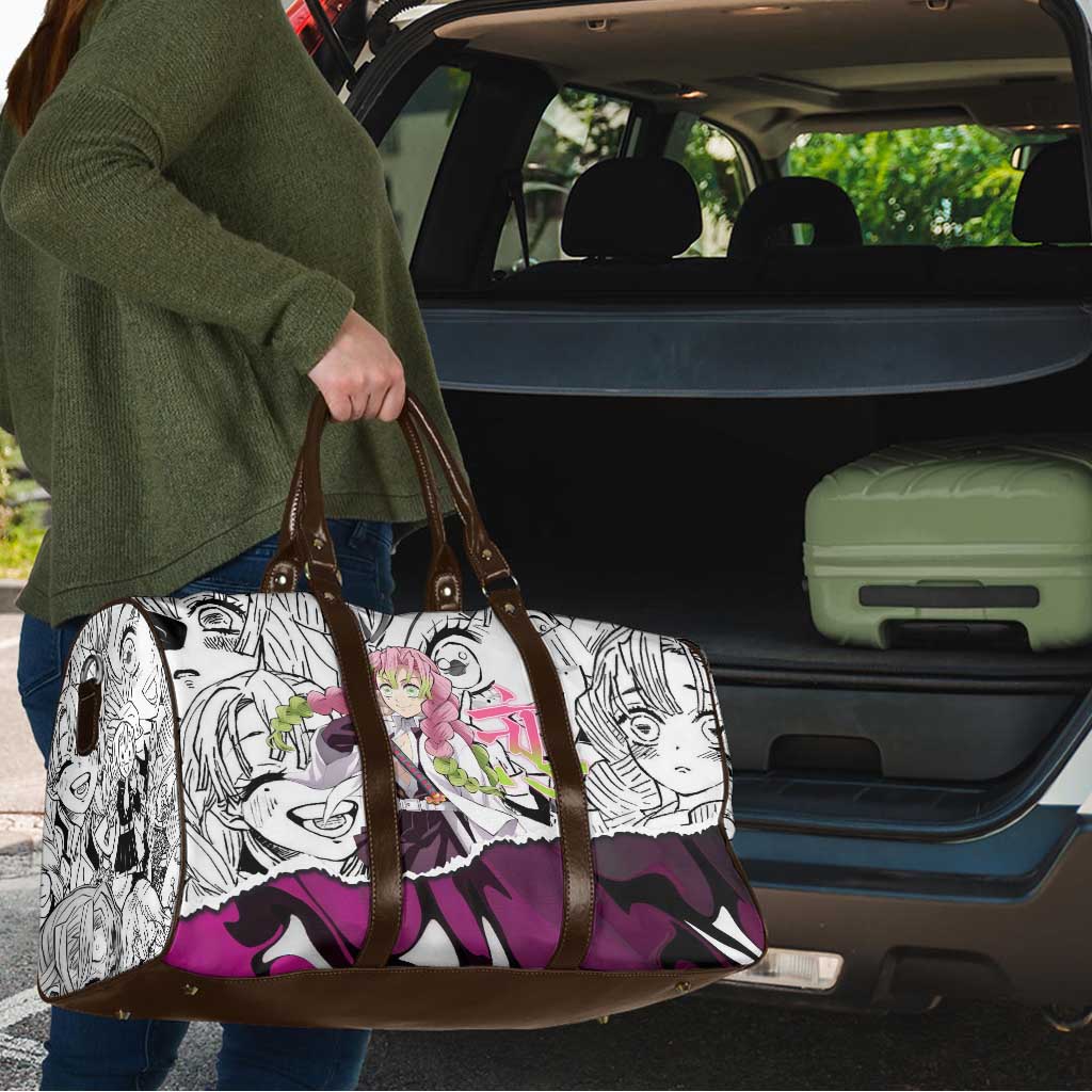 Mitsuri Kanroji Demon Slayer Manga Collage Travel Bag with Pink and Purple Love Hashira Aesthetic - The Mazicc