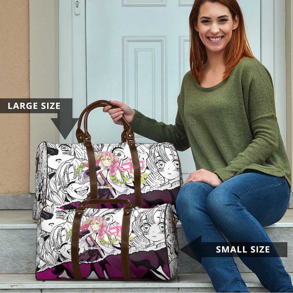 Mitsuri Kanroji Demon Slayer Manga Collage Travel Bag with Pink and Purple Love Hashira Aesthetic - The Mazicc