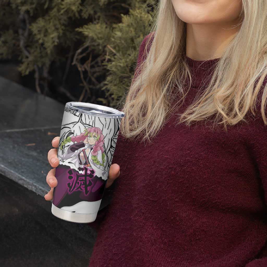 Mitsuri Kanroji Demon Slayer Manga Collage Tumbler Cup with Pink and Purple Love Hashira Aesthetic - The Mazicc