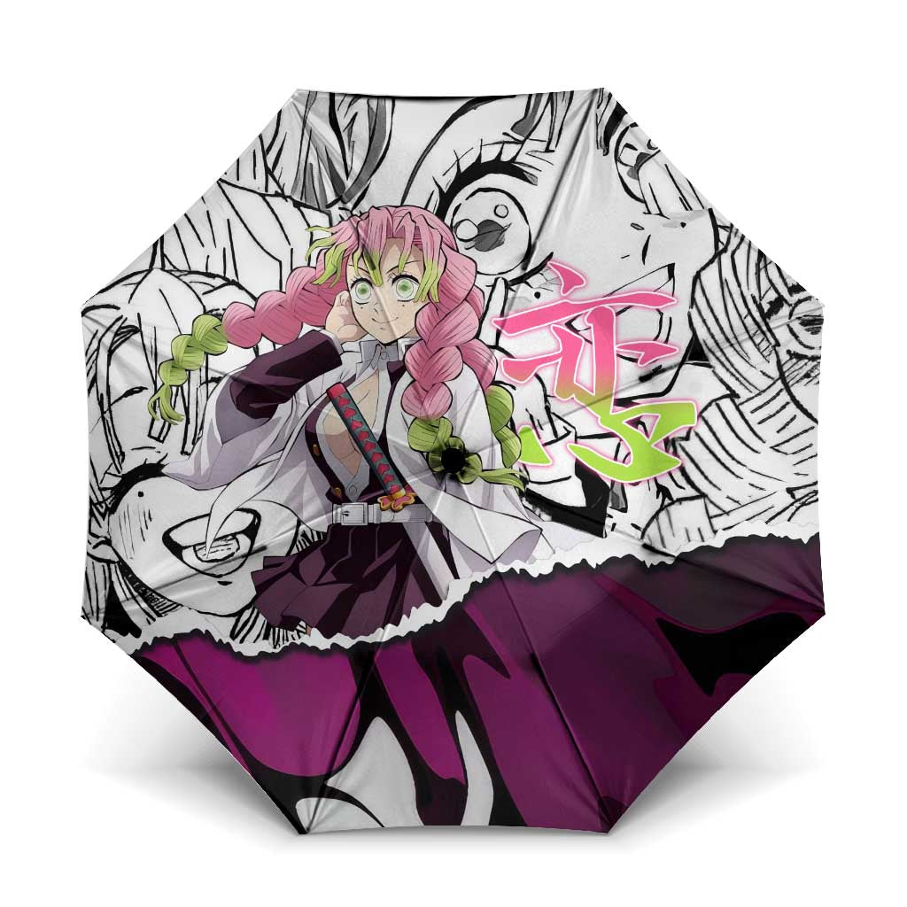 Mitsuri Kanroji Demon Slayer Manga Collage Umbrella with Pink and Purple Love Hashira Aesthetic - The Mazicc