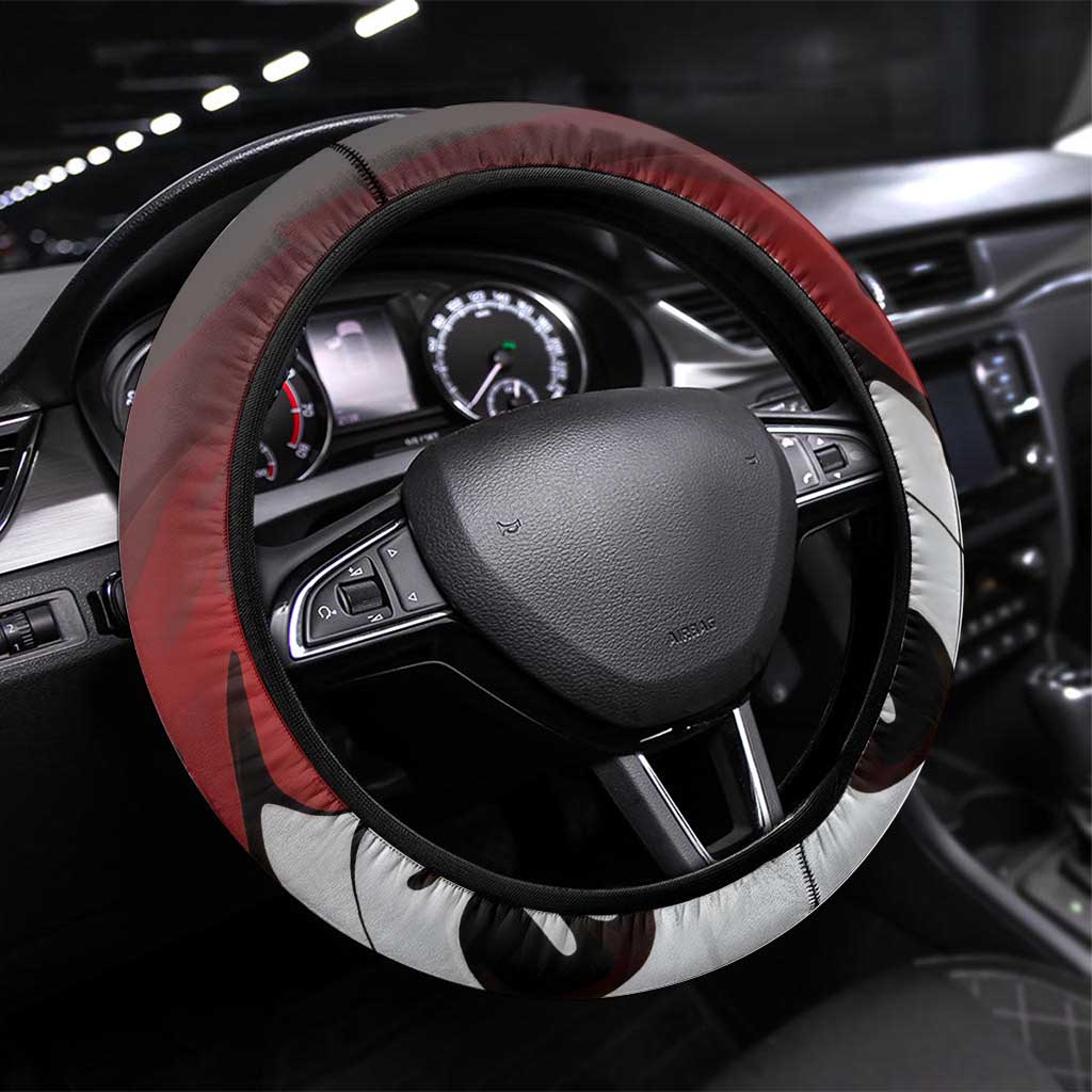 Kyojuro Rengoku Demon Slayer Flame Hashira Design Steering Wheel Cover with Manga Panels and Fiery Sword Artwork - The Mazicc