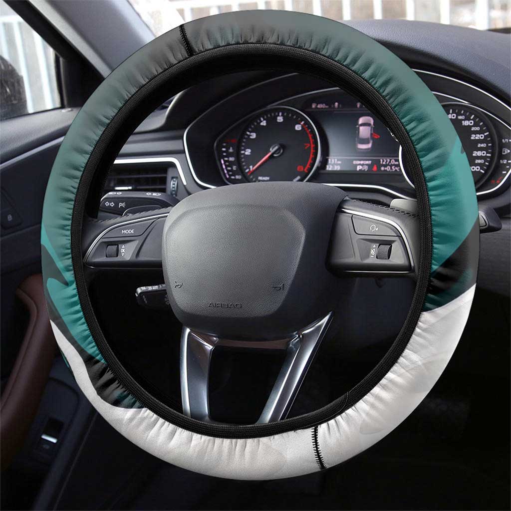 Muichiro Tokito Demon Slayer Mist Hashira Design Steering Wheel Cover with Manga Panels and Teal Sword Art - The Mazicc