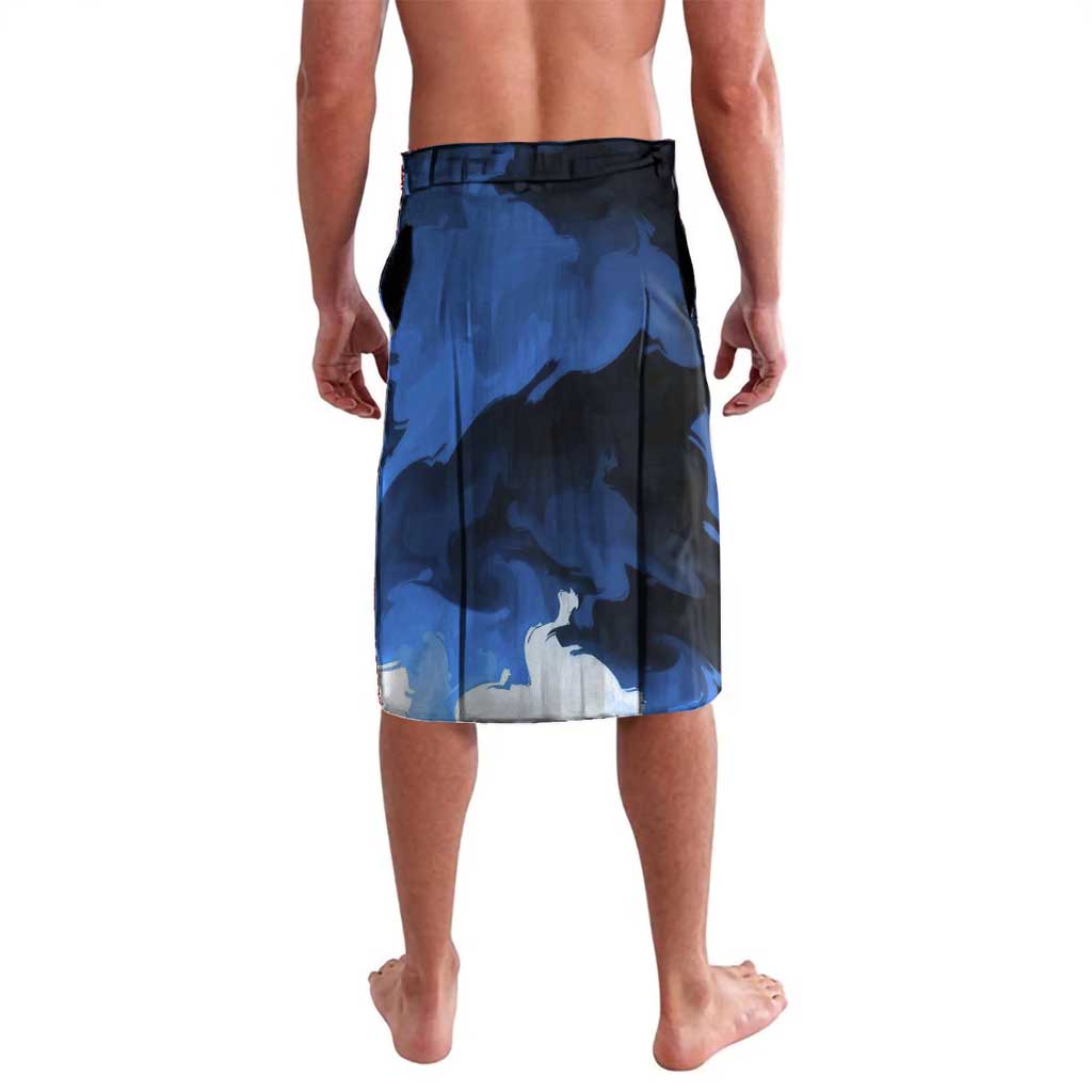 Inosuke Demon Slayer Blue and Black Theme Lavalava with Boar Mask and Manga Collage Action Design - The Mazicc