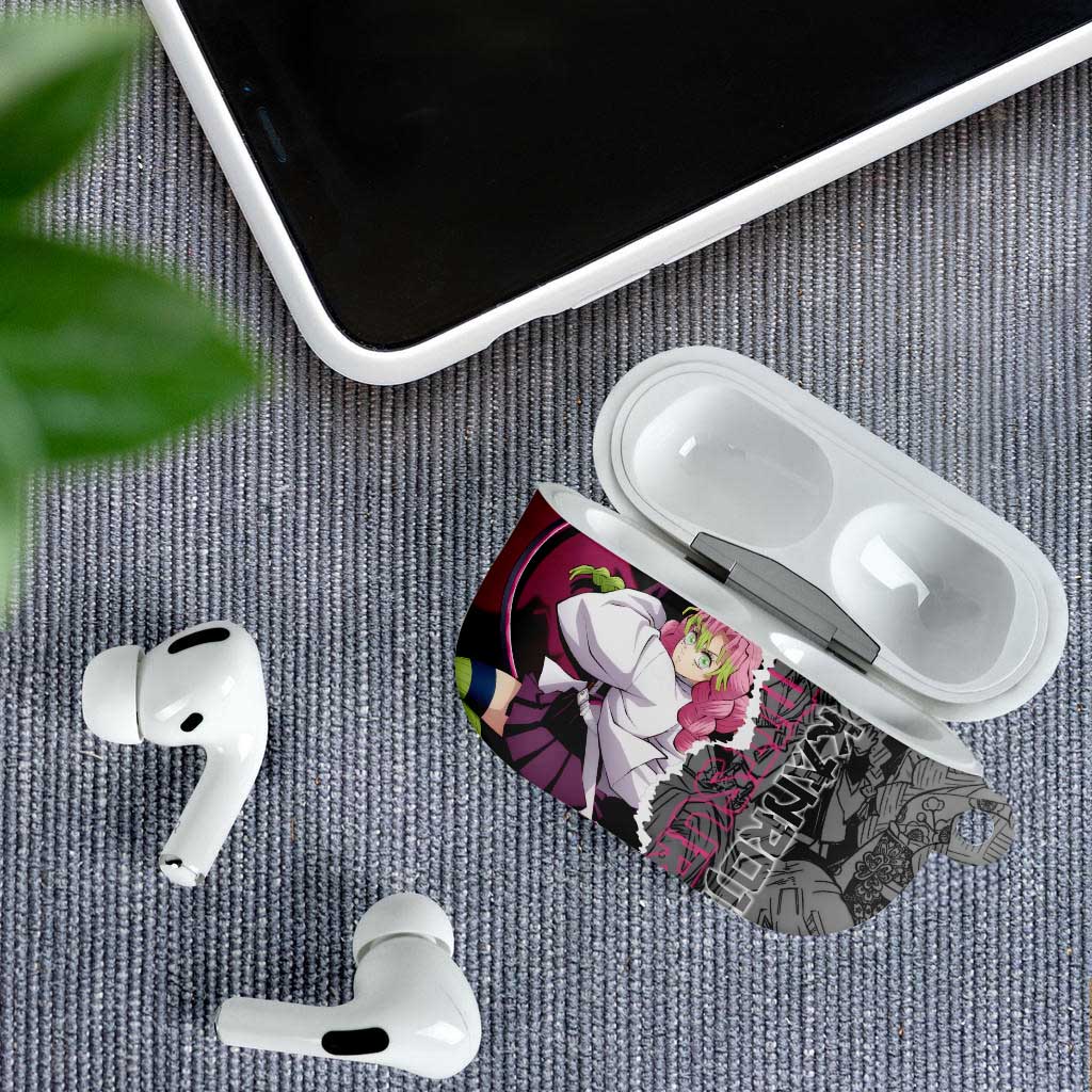 Mitsuri Kanroji Demon Slayer Pink and Black Design AirPods Case with Manga Panels and Love Hashira Theme - The Mazicc