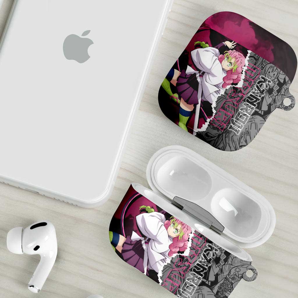 Mitsuri Kanroji Demon Slayer Pink and Black Design AirPods Case with Manga Panels and Love Hashira Theme - The Mazicc