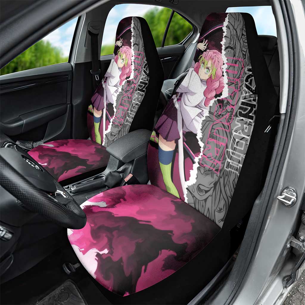 Mitsuri Kanroji Demon Slayer Pink and Black Design Car Seat Cover with Manga Panels and Love Hashira Theme - The Mazicc