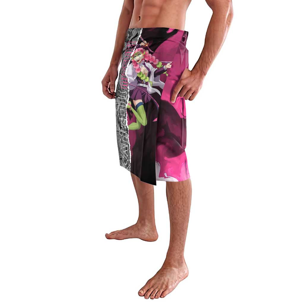 Mitsuri Kanroji Demon Slayer Pink and Black Design Lavalava with Manga Panels and Love Hashira Theme - The Mazicc