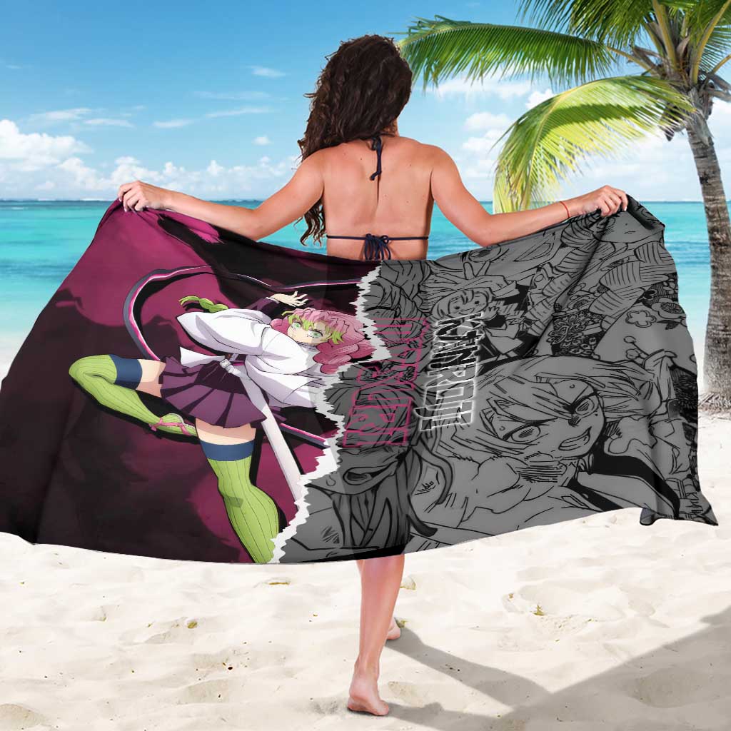 Mitsuri Kanroji Demon Slayer Pink and Black Design Sarong with Manga Panels and Love Hashira Theme - The Mazicc