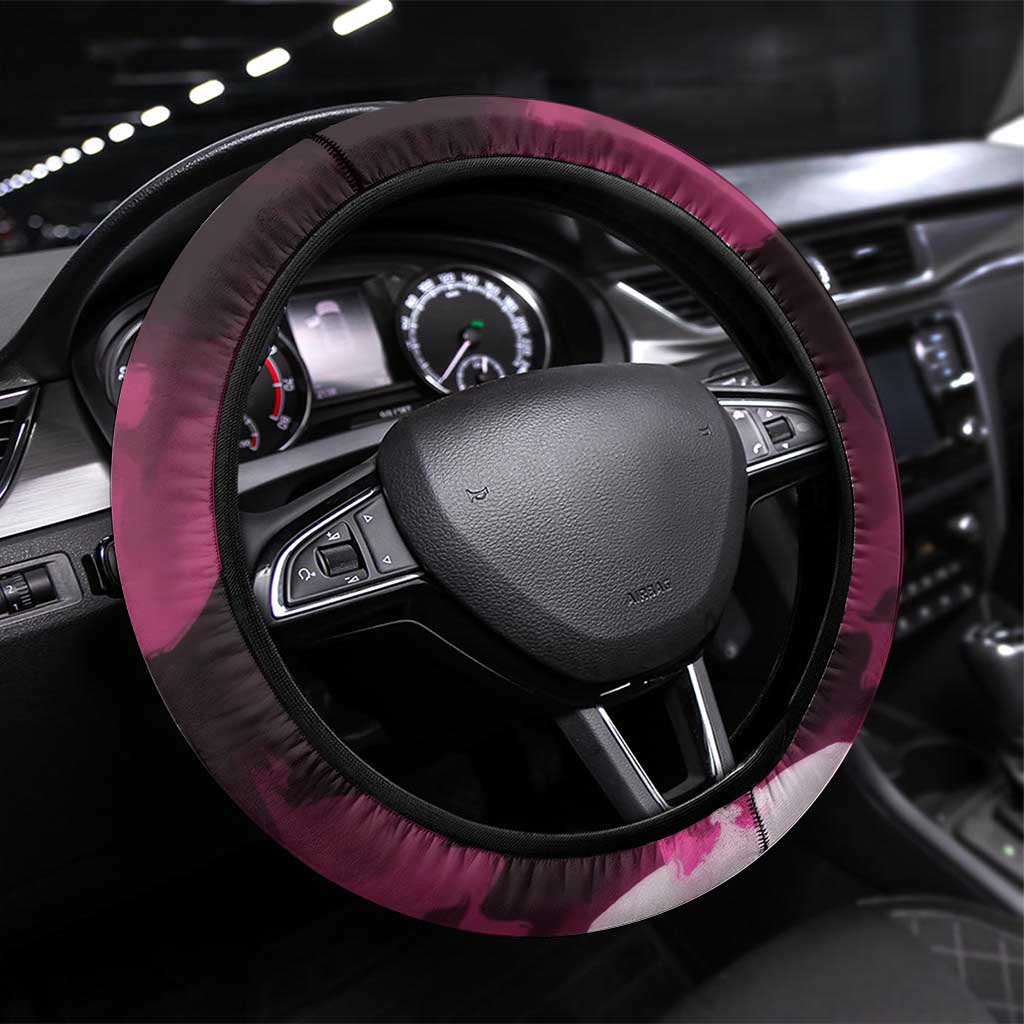 Mitsuri Kanroji Demon Slayer Pink and Black Design Steering Wheel Cover with Manga Panels and Love Hashira Theme - The Mazicc