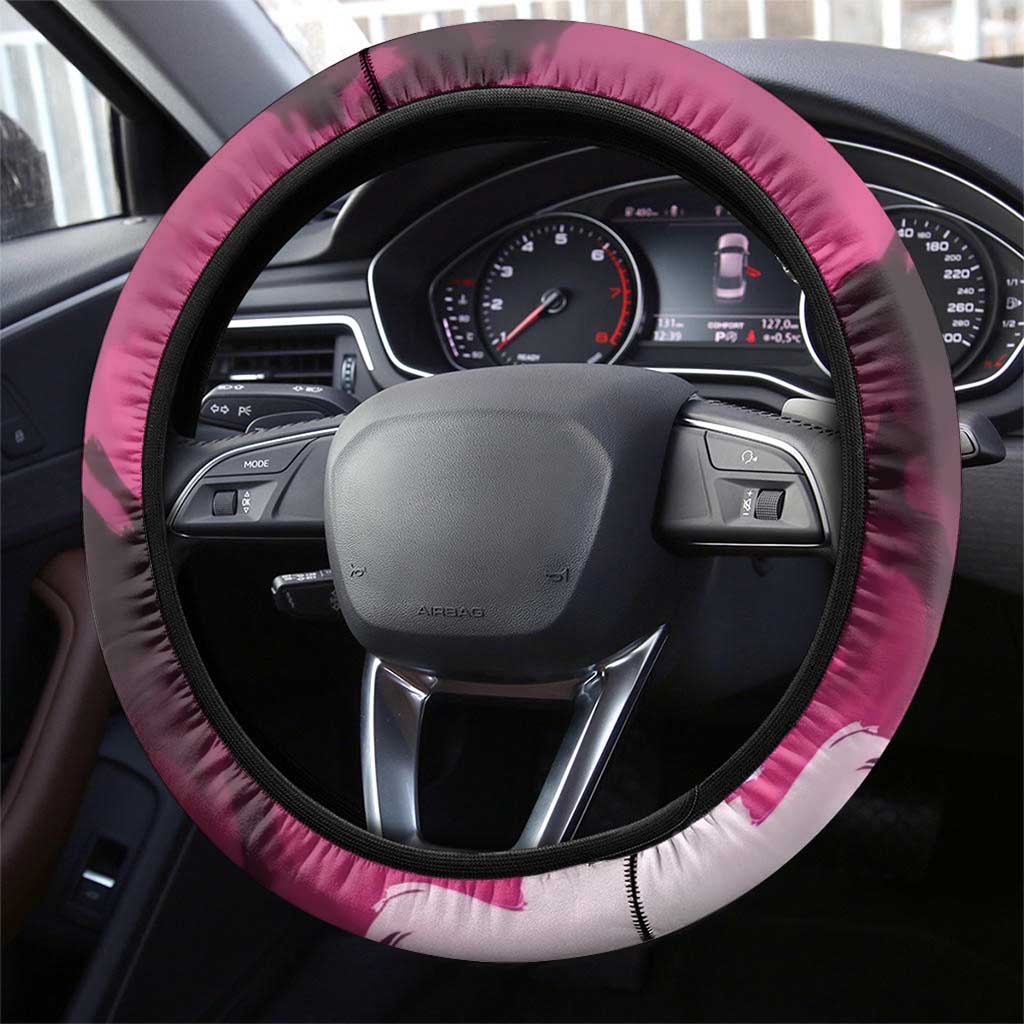 Mitsuri Kanroji Demon Slayer Pink and Black Design Steering Wheel Cover with Manga Panels and Love Hashira Theme - The Mazicc
