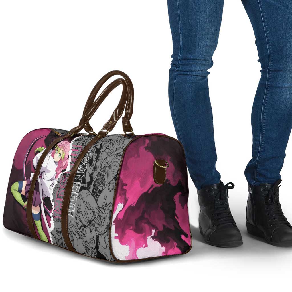 Mitsuri Kanroji Demon Slayer Pink and Black Design Travel Bag with Manga Panels and Love Hashira Theme - The Mazicc