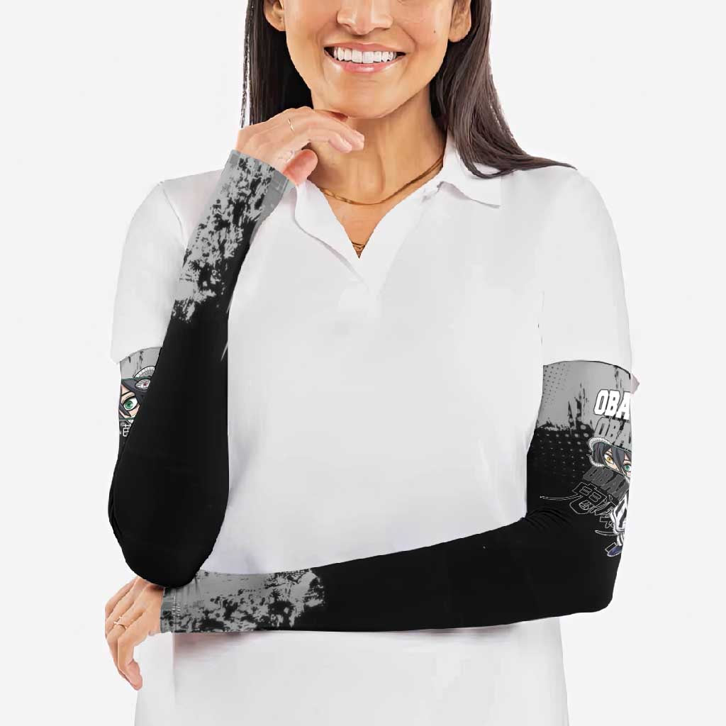 Obanai Iguro Demon Slayer Monochrome Arm Sleeves Design with Snake and Grunge Texture - The Mazicc