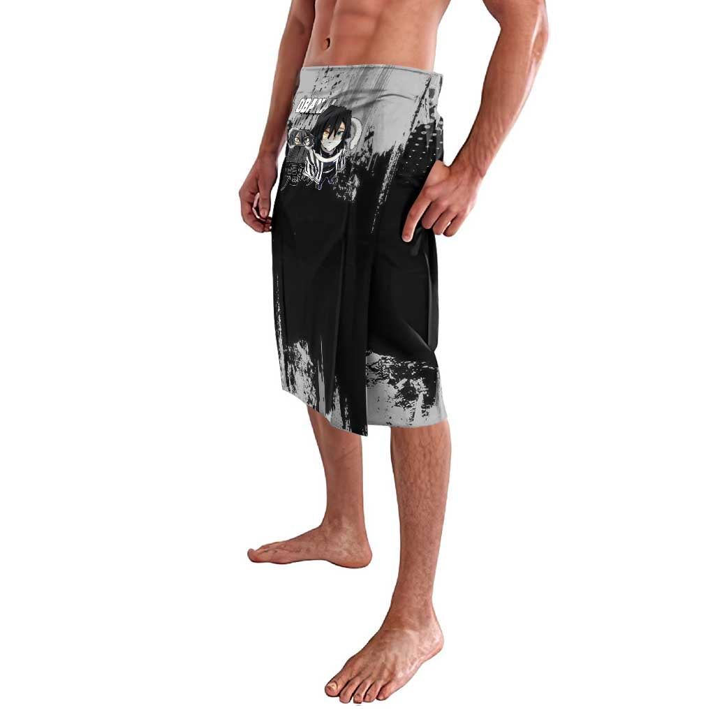 Obanai Iguro Demon Slayer Monochrome Lavalava Design with Snake and Grunge Texture - The Mazicc