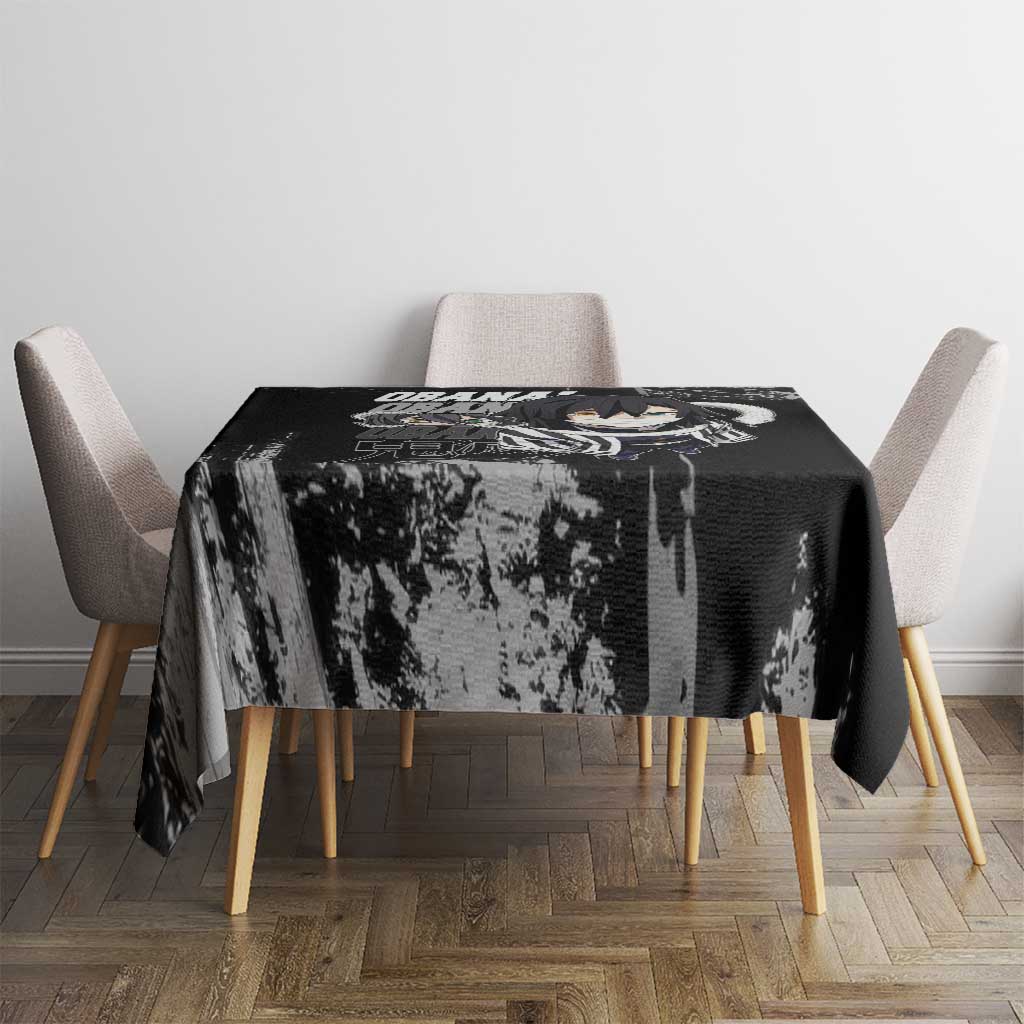 Obanai Iguro Demon Slayer Monochrome Tablecloth Design with Snake and Grunge Texture - The Mazicc
