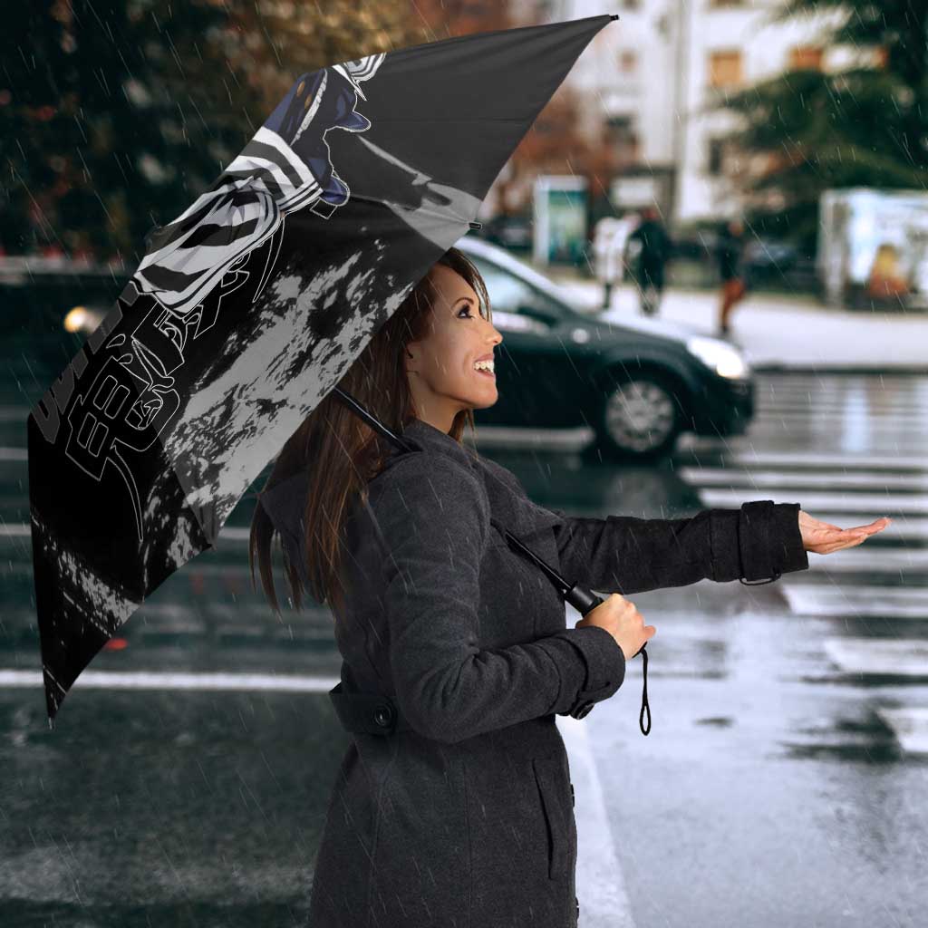Obanai Iguro Demon Slayer Monochrome Umbrella Design with Snake and Grunge Texture - The Mazicc